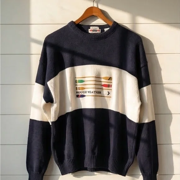 Vintage GANT Rough Weather Embroidered Coastal Sweater - Nautical Preppy - XL - Picture 12 of 13